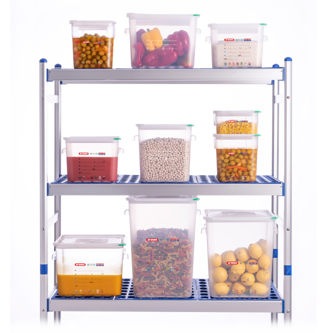 Araven 2.1 Qt. Clear Square Polycarbonate Food Storage Container with Airtight  Lid
