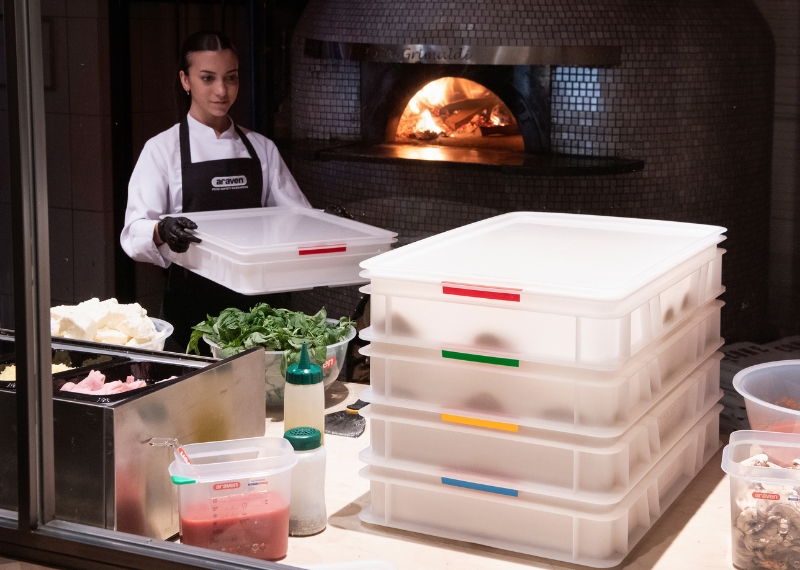 stackable dough trays pizzeria pizza shop 