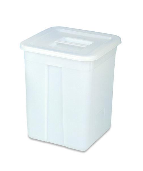 Cubo para basura triple con tapa y pedal de color blanco de 41,5 x 59,5 x  30 cm con capacidad de 40 litros. Pequeño contenedor e
